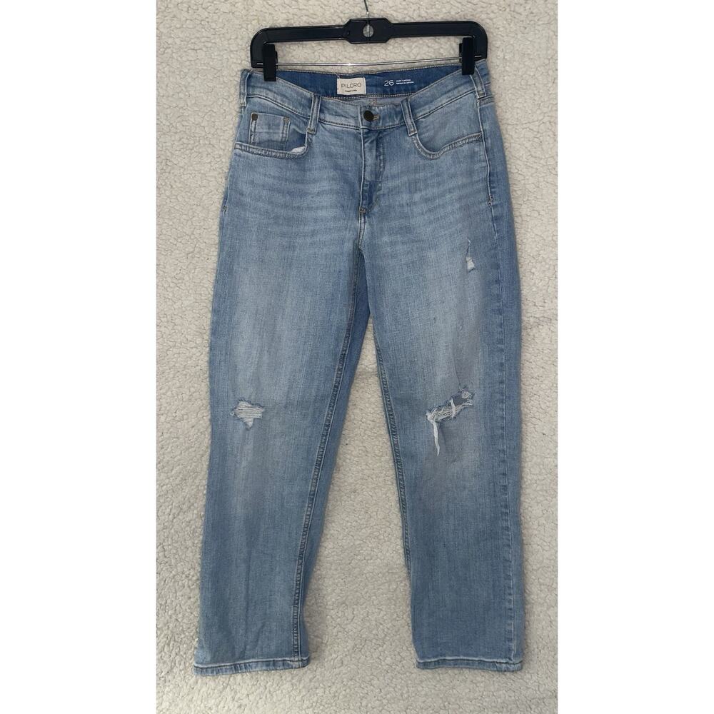 Pilcro by Anthropologie Straight Leg Women's Light Blue Denim Jeans Sz 26